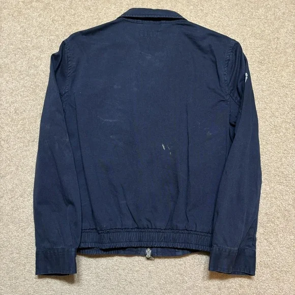 Polo Ralph Lauren Jacket Womens Medium Navy Full Zip Twill Bomber POLO Spell Out - Picture 5 of 16